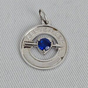 Vintage Sterling Silver September Birth Stone Bracelet Charm
